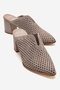 Toen Beige Suede Genuine Leather Women's Thick Heeled Slippers