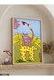 Animal Figure Illustration with Yellow Background, One Piece Wooden Framed Painting - 2