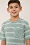Striped T-Shirt with Crew Neck and Short Sleeves - 6