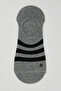 3 Pack Striped No-Show Socks - 4