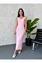 Women's Textured Knitted V-Neck Summer Dress - 2