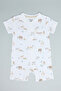 رومبير مطبوع بياقة عالية وأكمام قصيرة