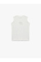 Cotton Sleeveless Crew Neck Undershirt with Embroidery Detail - 5