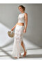 Cotton Openwork Knitwear Crop Top Skirt Set Women's Summer Stylish Beach Combination - 2