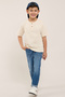 Textured T-Shirt with Henley Neck and Short Sleeves - 2
