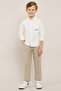 Solid Straight Fit Pants with Button Closure - 2