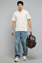 Textured Shirt with Revere Collar and Short Sleeves - 2