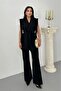 Women's Belted Blazer Vest Pants Two-Piece Suit