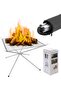 22” Portable Fire Pit Foldable Stainless Steel Mesh BBQ Camping Picnic Bonfire Heater