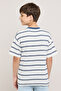 Striped T-Shirt With Crew Neck and Short Sleeves - 5