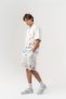 Mediterranean Patterned Short Sleeve Shirt and Elastic Waist Shorts Set - 2