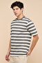 Striped T-Shirt with Crew Neck and Short Sleeves - 3