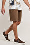 Solid Denim Shorts with Button Closure - 3