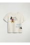 Lcw Baby Ecru Mickey Mouse Printed Baby Boy T-Shirt and Shorts - 2