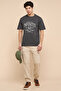 Typography Print T-Shirt with Crew Neck and Short Sleeves - 2