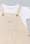 Solid Top and Embroidered Romper - 5