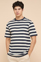 Striped T-Shirt with Crew Neck and Short Sleeves