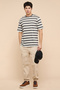 Striped T-Shirt with Crew Neck and Short Sleeves - 2
