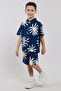 Patterned Shirt and Shorts Set - 4