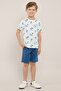 شورت جينز مغسول مع رباط خصر - 2