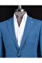 Italian Style Slim Fit Mono Collar Men's Jacket Indigo T13789 - 2