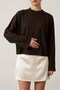 Women's Cotton Long Sleeve Basic T-Shirt Brown – Crew Neck, Comfortable Fit - 6