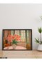 Oil Painting Pink Flowers One Piece Black Wooden Framed Painting - 2