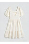 Nevavm Square Collar Girl's Dress with Difference - 4