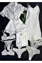 9-Piece Boxed Premium Dowry Set Satin Pajamas Nightgown Robe Lingerie Set - 2