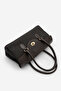 Women's Straw-Looking Hand and Shoulder Bag with Lock Closure and Internal Pocket, Zerun Brown - 2