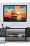 Sunset and Ship One-Piece Black Wooden Framed Painting - 3