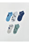 Esvab • Modern & Distinctive Embroidered Boys' Bootie Socks, Pack of 5