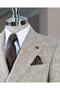 Italian Style Slim Fit Double-Breasted Pocket Pocket Men's Jacket Camel T11257 - 3