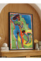 Colorful Figure One-Piece Black Wooden Framed Painting - 2