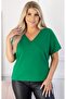 Women's Plus Size Cotton V-Neck Short Sleeve Comfortable and Stylish Basic T-Shirt - 2