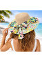 Bohemian Patterned Straw Women's Hat with Bow Detail - 2
