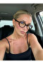 Women's Blue Light Protective Glasses with T-Details Oval Light Frame 52 Ekartman - 2