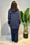 Cupra Modal Trouser Suit with Stitching Detail 14405 Navy Blue - 4