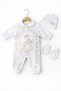 Teddy Bear Detail Baby Collar Baby Girl Jumpsuit