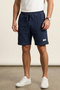 Men's Elastic Waist Pocket Detail Shorts Capri 2177 Navy Blue - 3