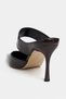 Rane Brown Rustic Wide Band Gold Metal Detail Blunt Toe Women's Heeled Slippers - 8