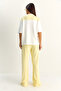 Yellow-White Shawl Detailed Basic T-Shirt Elastic Waist Loose Pants Bottom-Top Modal Set 4116 60286084 - 8