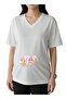 Elde Pink Baby Printed V-Neck Oversized Maternity T-Shirt 1Gj4