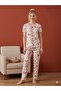 Short Sleeve Long Butterfly Print Women's Set