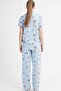 Women's Blue Lyc Suprem Pajama Bottoms with Pockets - 4