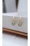 Gold Evil Eye Bead Detail Dangle Earrings - 2