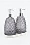 Royal Liquid Soap Dispenser 2Nd Generation with Stand Smoked-Chrome / White Base • Lavabo Bathroom Kitchen Countertop Elegance Glass Soap Dispenser Liquid Soap Dispenser Soap Pump Kitchen Liquid Soap Dispenser Glass Detergent Dispenser Decorative - 3