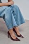 Lunara Burgundy Rustic Patterned Pointed Toe Women's Stiletto - 7