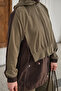 Women's Snap Fastener Double Layer Hooded Set Brown - 5