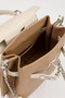 Levidor Premium Chain and Leather Strap Charm Detail Soft Leather Bag 930369 Beige - 2